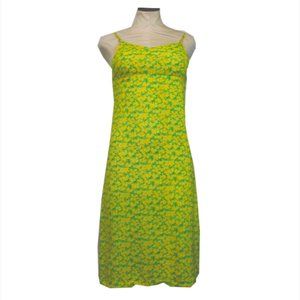 Green and Yellow Daffodil Floral Sundress
